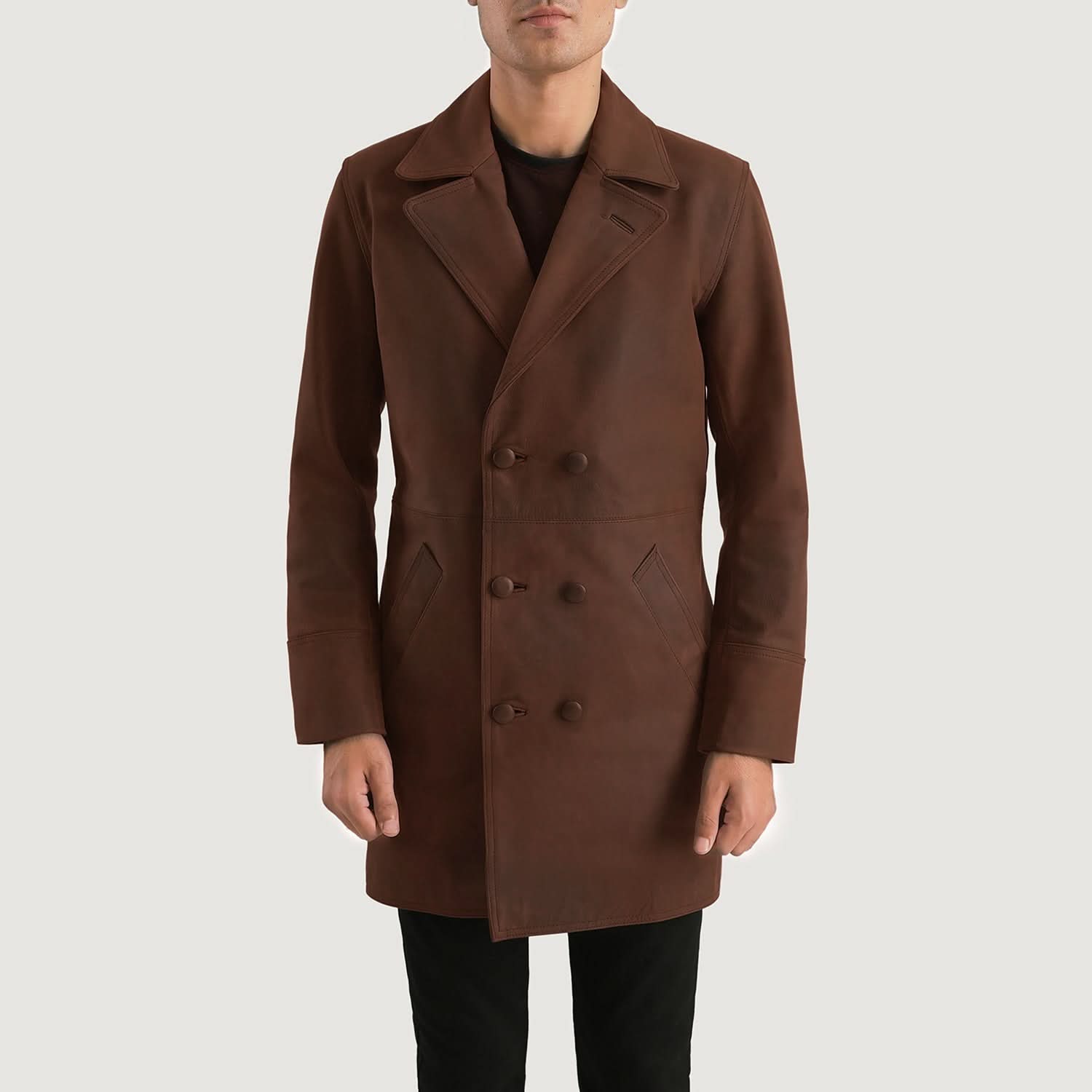 Half Life Brown Leather Coat - Image 3