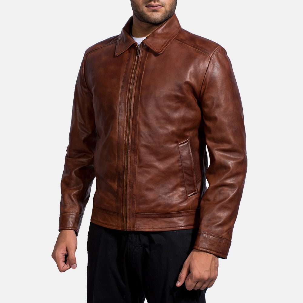 Inferno Brown Leather Jacket - Image 2