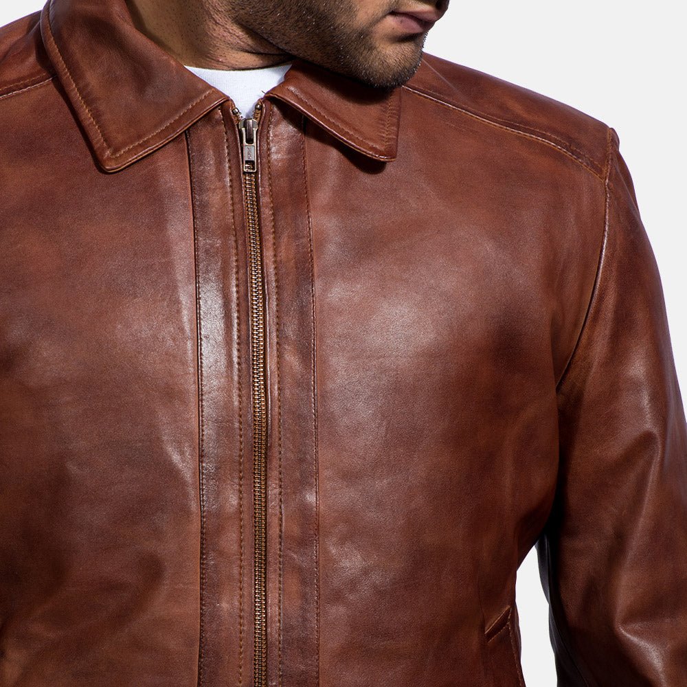 Inferno Brown Leather Jacket - Image 3