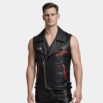 Mens Sleeveless Genuine Leather Vest