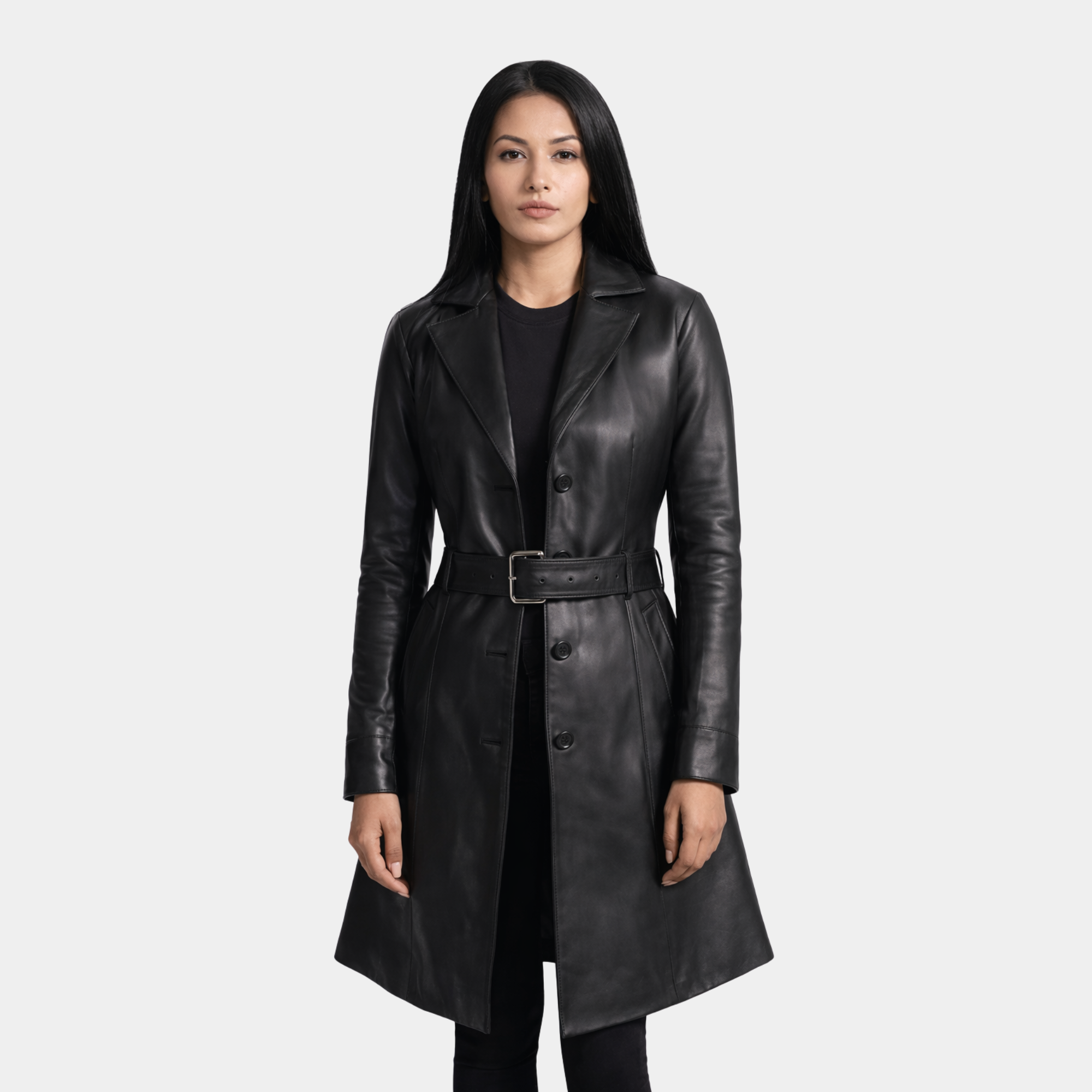 MoonlightBlackLeatherTrenchCoat Moonlight Black Leather Trench Coat - Leather Clan