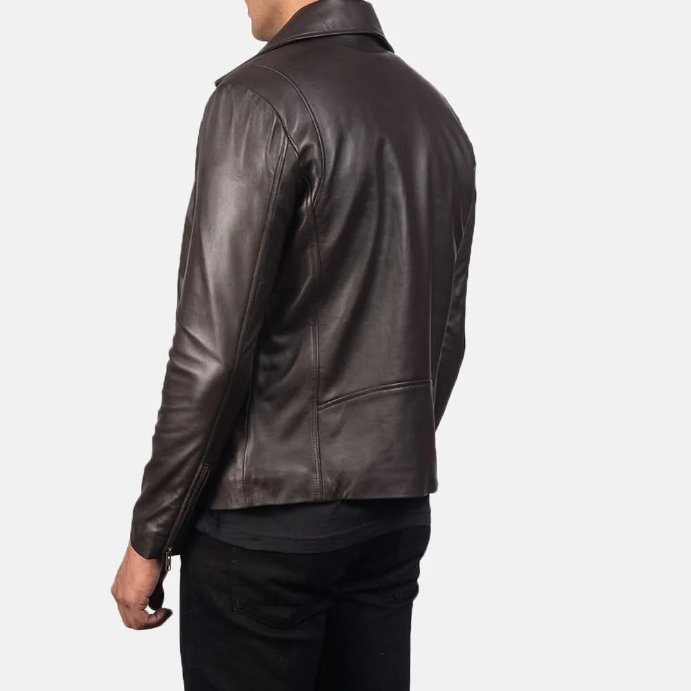 Noah Brown Leather Biker Jacket - Image 5