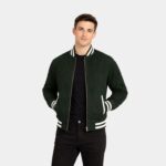 Pascal Green Suede Varsity Jacket