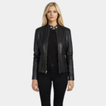 Rave Black Leather Biker Jacket - Leather Clan