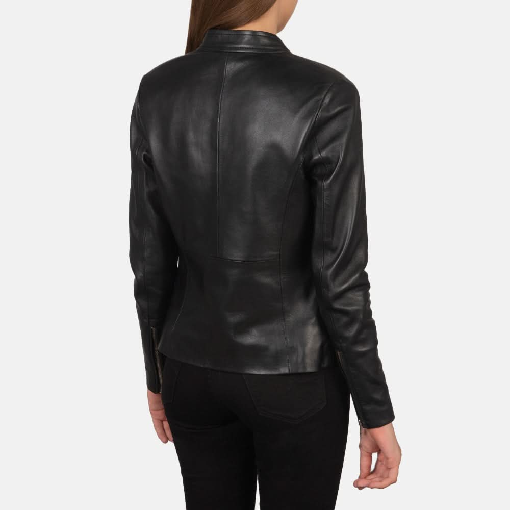Rave Black Leather Biker Jacket - Leather Clan