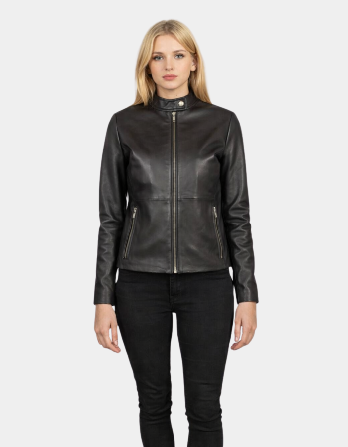 Rave Brown Leather Biker Jacket - Leather Clan