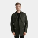 Ray Cutler Green Leather Blazer