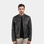Rustic Brown Leather Biker Jacket