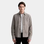 Scout Grey Suede Leather Shirt