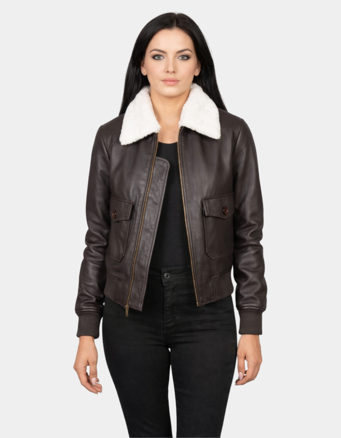 Stella G-1 Maroon Leather Bomber Jacket - Leather Clan
