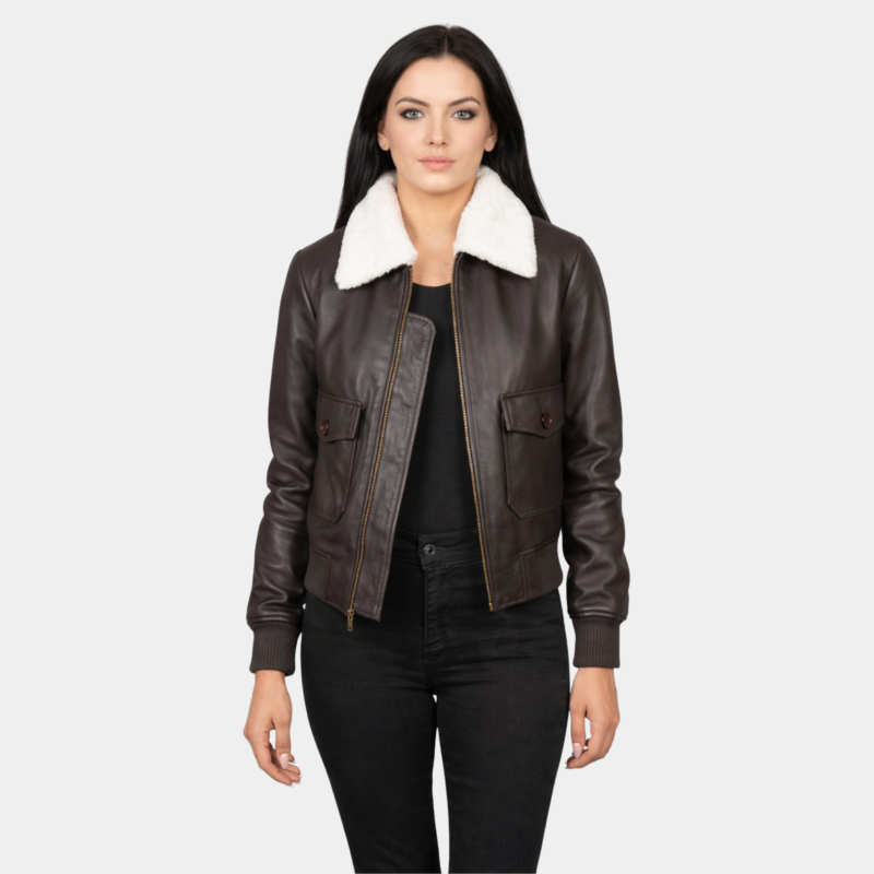 Stella G-1 Maroon Leather Bomber Jacket - Leather Clan