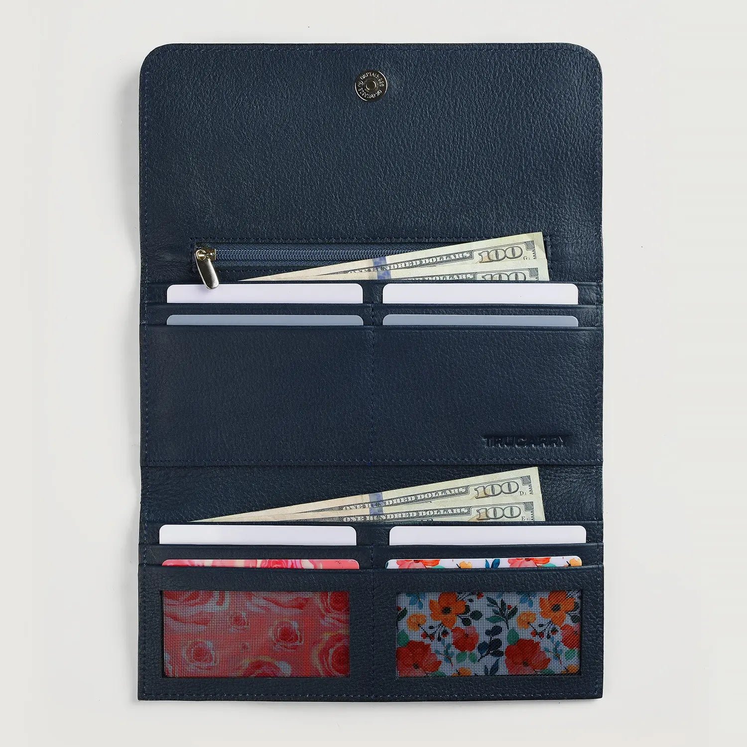 Taylor Blue Leather Continental Wallet - Image 5