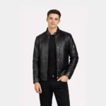 Tea House Black Leather Biker Jacket