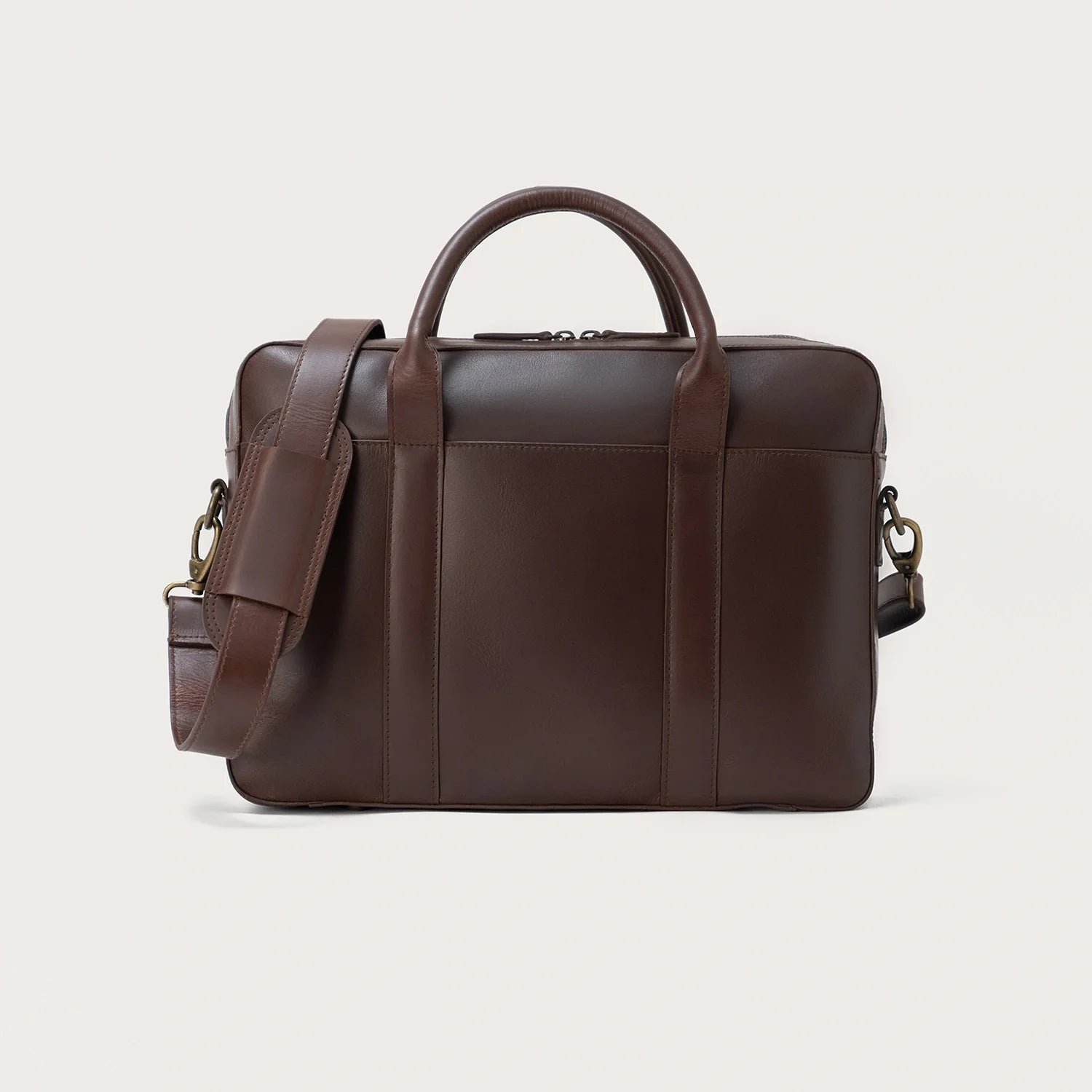 The Captain Vintage Brown Leather Briefcase - Image 1
