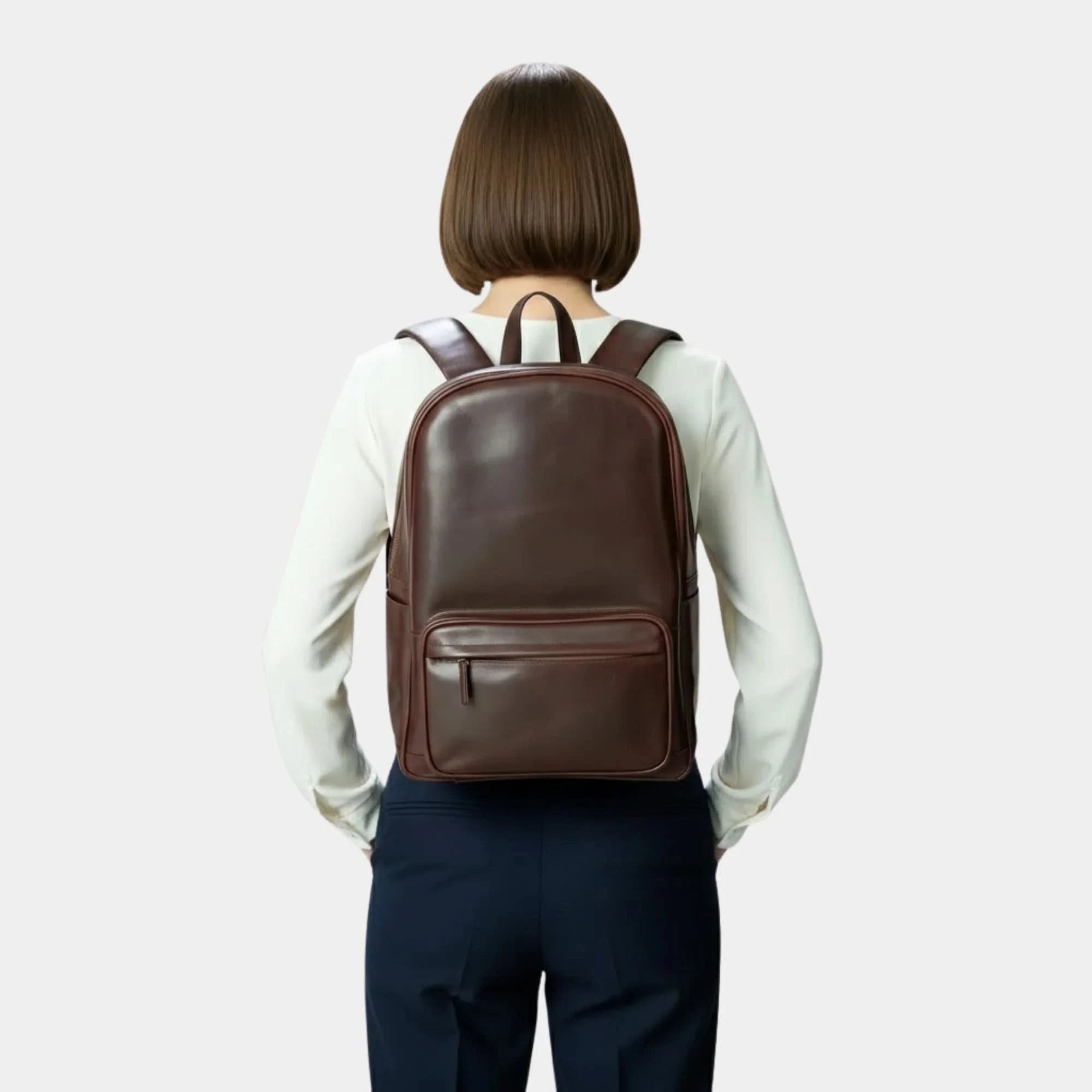 The Philos Vintage Brown Leather Backpack - Image 1