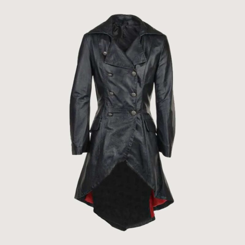 Double Breasted Gothic Raven Black Coat