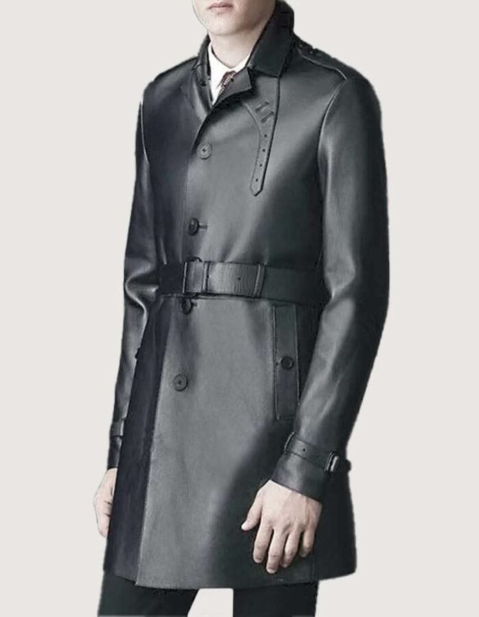 Leather Long Coat #204