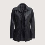 Black Leather Car Coat Womens