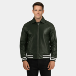 Walton Green Leather Varsity Jacket