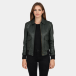 Westa A-2 Green Leather Bomber Jacket - Leather Clan