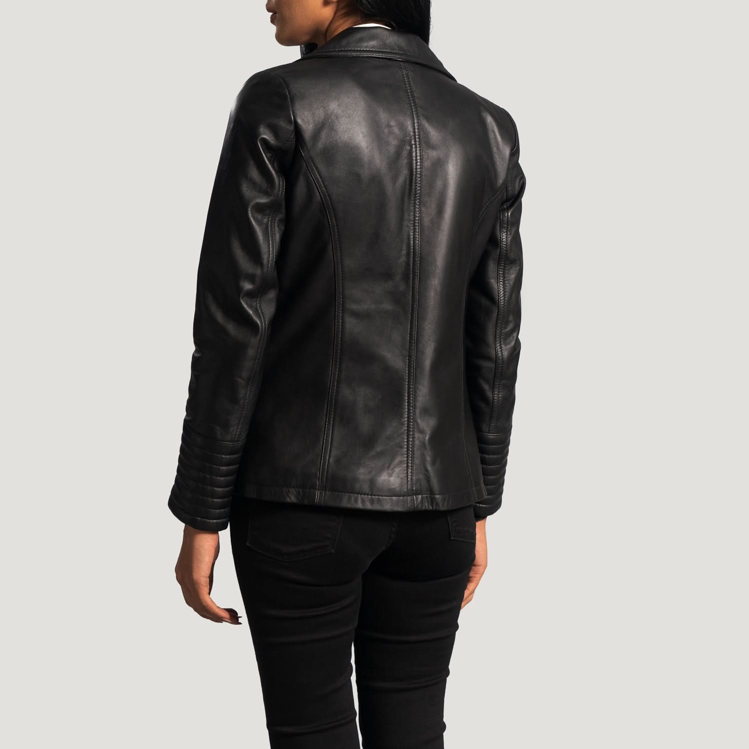 Selina Black Leather Blazer - Leather Clan