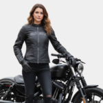 Women's Willie G Skull Graphic Leather Riding Jacket