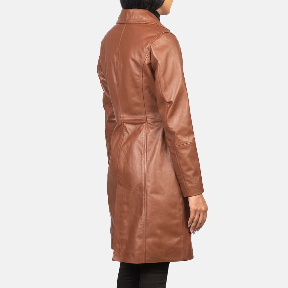 Alexis Brown Single Breasted Leather Coat - Leather Clan