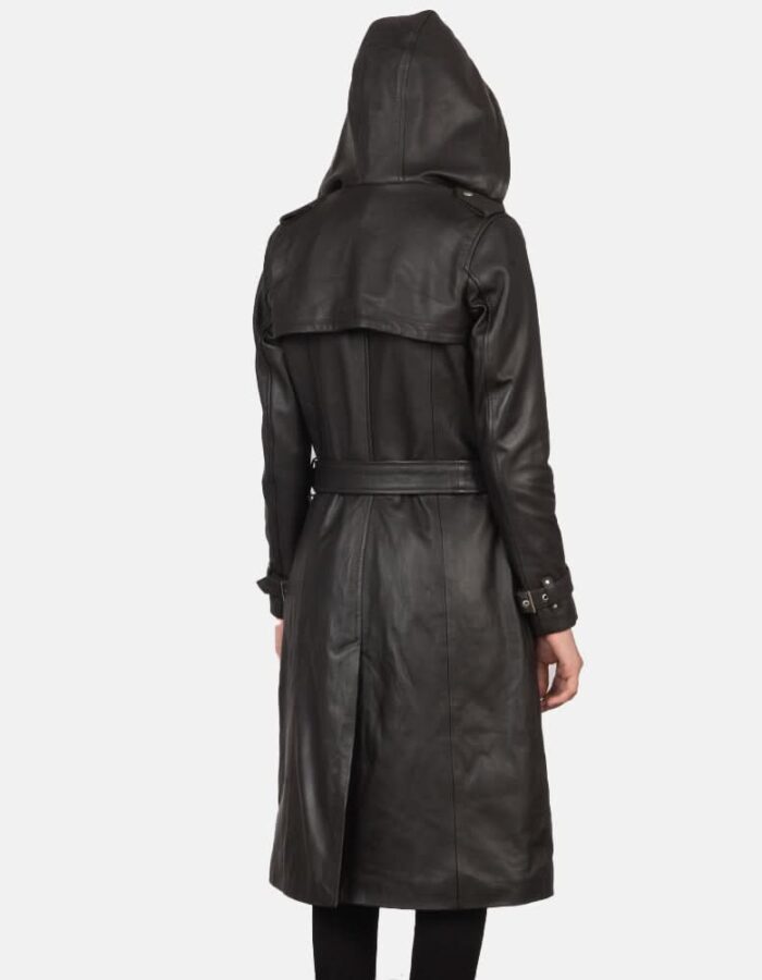 Fixon Hooded Brown Trench Coat - Leather Clan