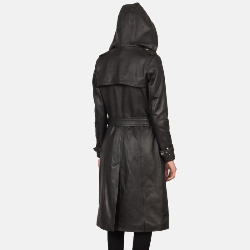 Fixon Hooded Brown Trench Coat - Leather Clan