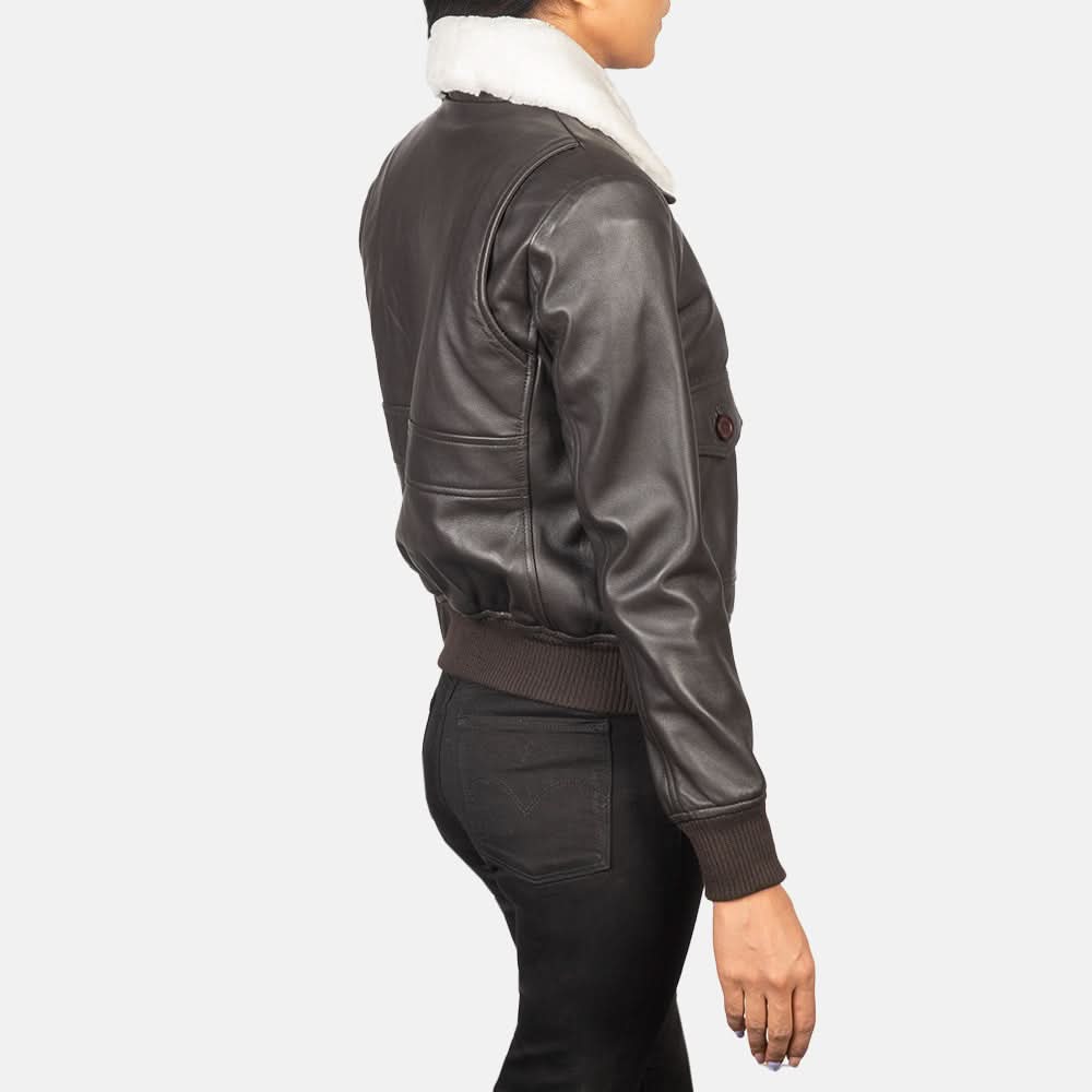 Stella G-1 Brown Leather Bomber Jacket - Leather Clan