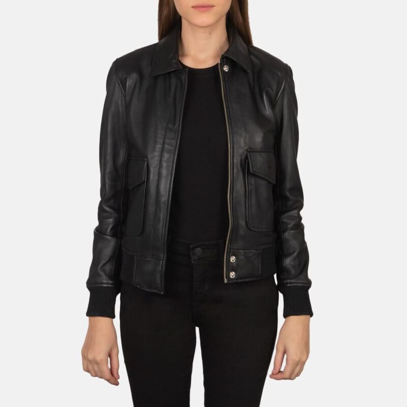 Westa A-2 Black Leather Bomber Jacket - Leather Clan