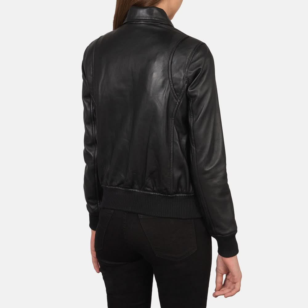 Westa A-2 Black Leather Bomber Jacket - Leather Clan