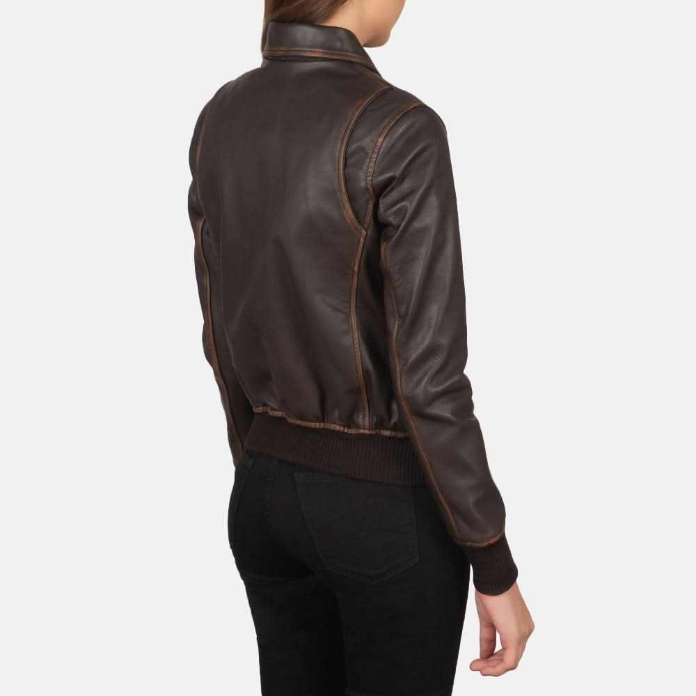 Westa A-2 Brown Leather Bomber Jacket - Leather Clan