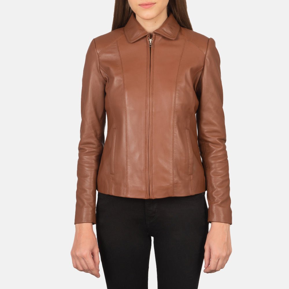 Colette Brown Leather Jacket - Image 4