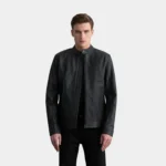 Zen Matte Black Leather Biker Jacket