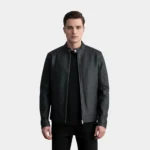 Zen Tumbled Black Leather Biker Jacket
