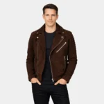 Armand Mocha Suede Biker Jacket