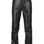 BLACK LEATHER JEANS