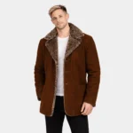 Furlong Brown Suede Leather Coat