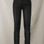 BLACK STRETCH LEATHER JEANS