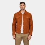 Stallon Brown Suede Trucker Jacket