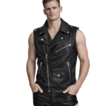 Men's Rocker Leather Biker Vest - Brage