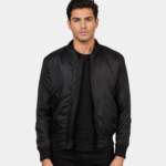 Men's Black Bomber Jacket - Isak