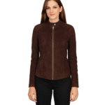 Women's Mocha Suede Biker Jacket ? Hedda