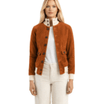 Women's Brown Suede A-1 Bomber Jacket ? Linnea