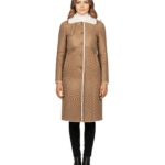 Women's Brown Shearling Leather Coat - Agneta