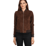 Women's Brown Suede Bomber Jacket ? Klara