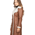 Women's Brown Double-Breasted Shearling Coat - Kirsten