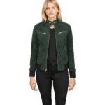 Women's Green Suede Bomber Jacket ? Yrsa