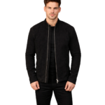Men's Black Suede Biker Jacket - Hakon
